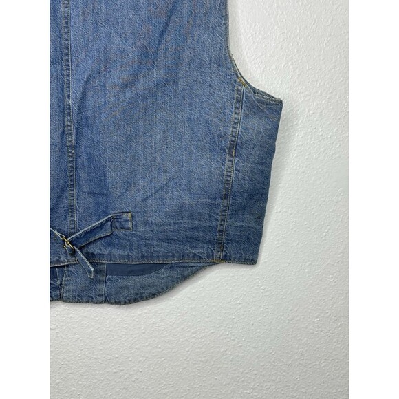 Vtg 90s Arizona Jean Company Denim Vest Western Aztec Boho Mens Sz Large Cowboy - Picture 13 of 16